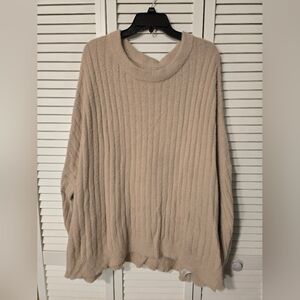 Beige Ribbed Sweater